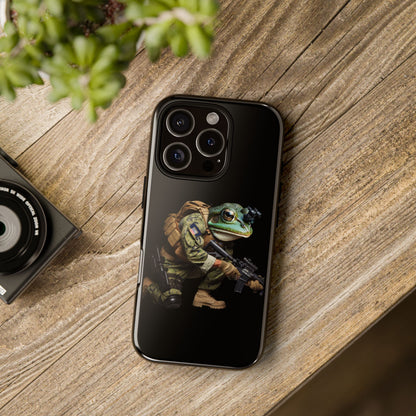 Tough Cases: Military Frog Phone Case, Phone Accessory, Unique Gift for Gamers, Animal Lovers, Stylish Protection
