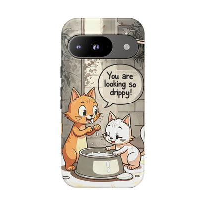 Cute Cat Phone Case - You Are Looking So Drippy, Pet Lover Gift, Animal Lover, Fun Phone Accessory, Whimsical Design