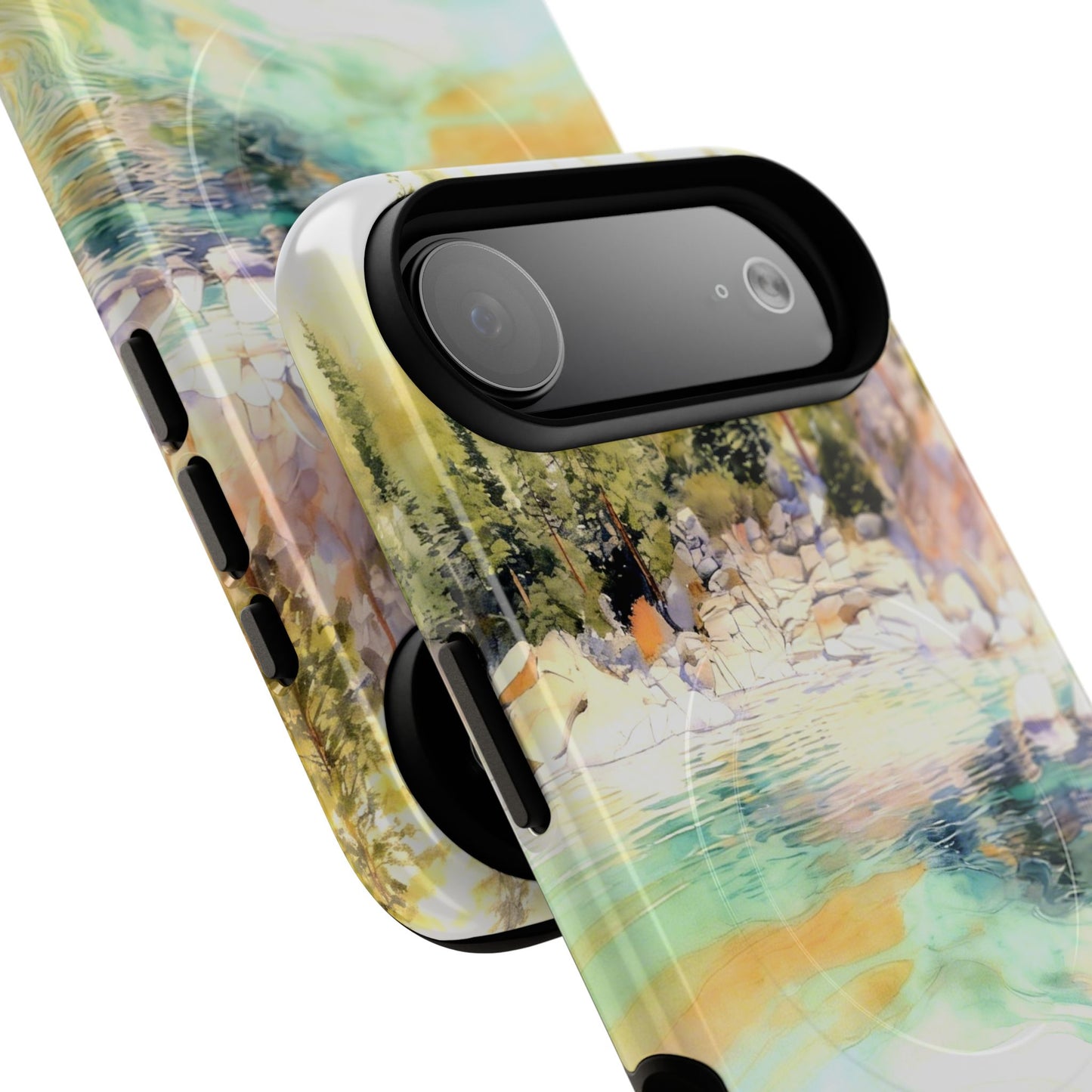 Tough Magnetic Case — Abstract Watercolor Lake Phone Cover