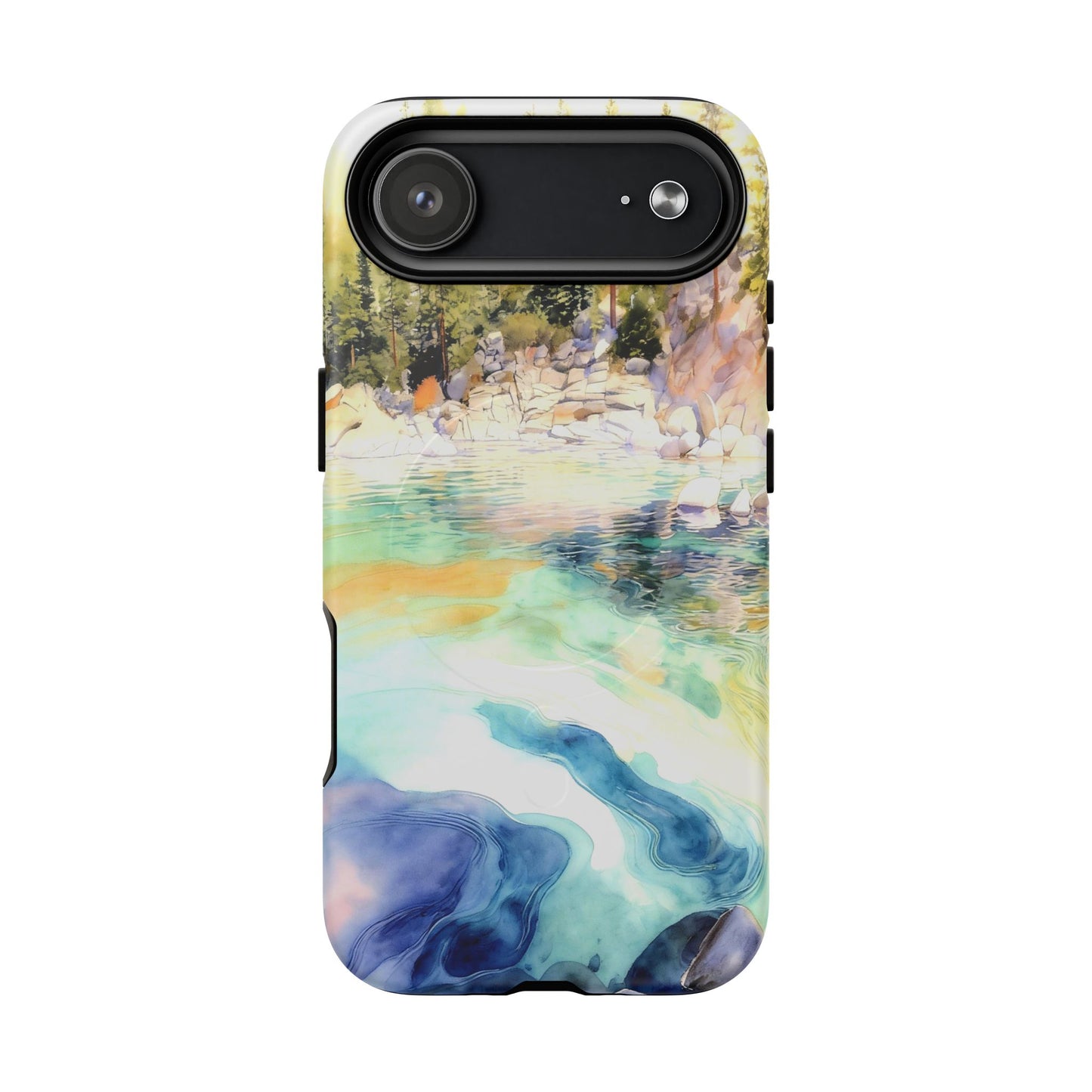 Tough Magnetic Case — Abstract Watercolor Lake Phone Cover