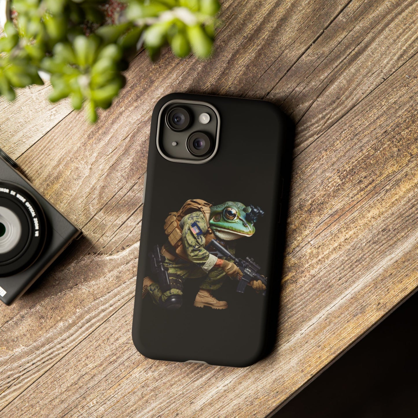 Tough Cases: Military Frog Phone Case, Phone Accessory, Unique Gift for Gamers, Animal Lovers, Stylish Protection