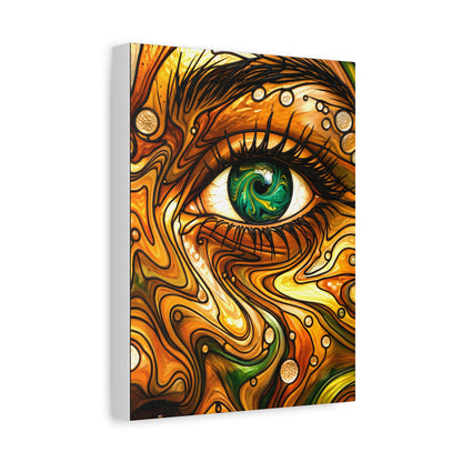 Green Eye Swirl Matte Canvas Print — Stretched 1.25"