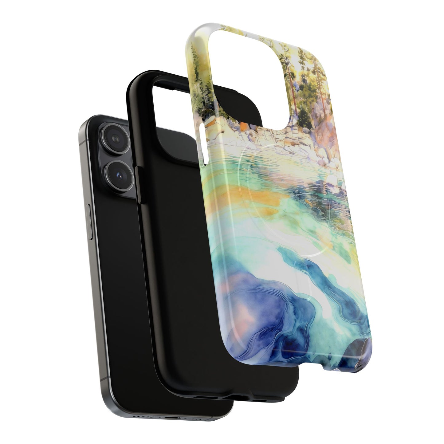 Tough Magnetic Case — Abstract Watercolor Lake Phone Cover