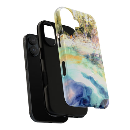 Tough Magnetic Case — Abstract Watercolor Lake Phone Cover