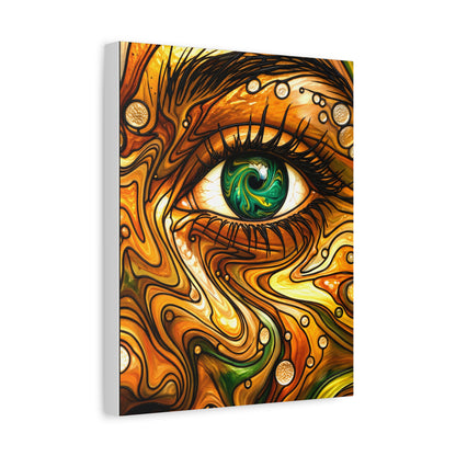Green Eye Swirl Matte Canvas Print — Stretched 1.25"