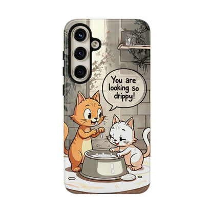 Cute Cat Phone Case - You Are Looking So Drippy, Pet Lover Gift, Animal Lover, Fun Phone Accessory, Whimsical Design