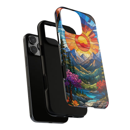 Colorful Mountain Phone Case - Tough Cases, Nature Aesthetic, Gift for Outdoor Lovers, Unique Phone Accessories, Vibrant Art Phone Cover