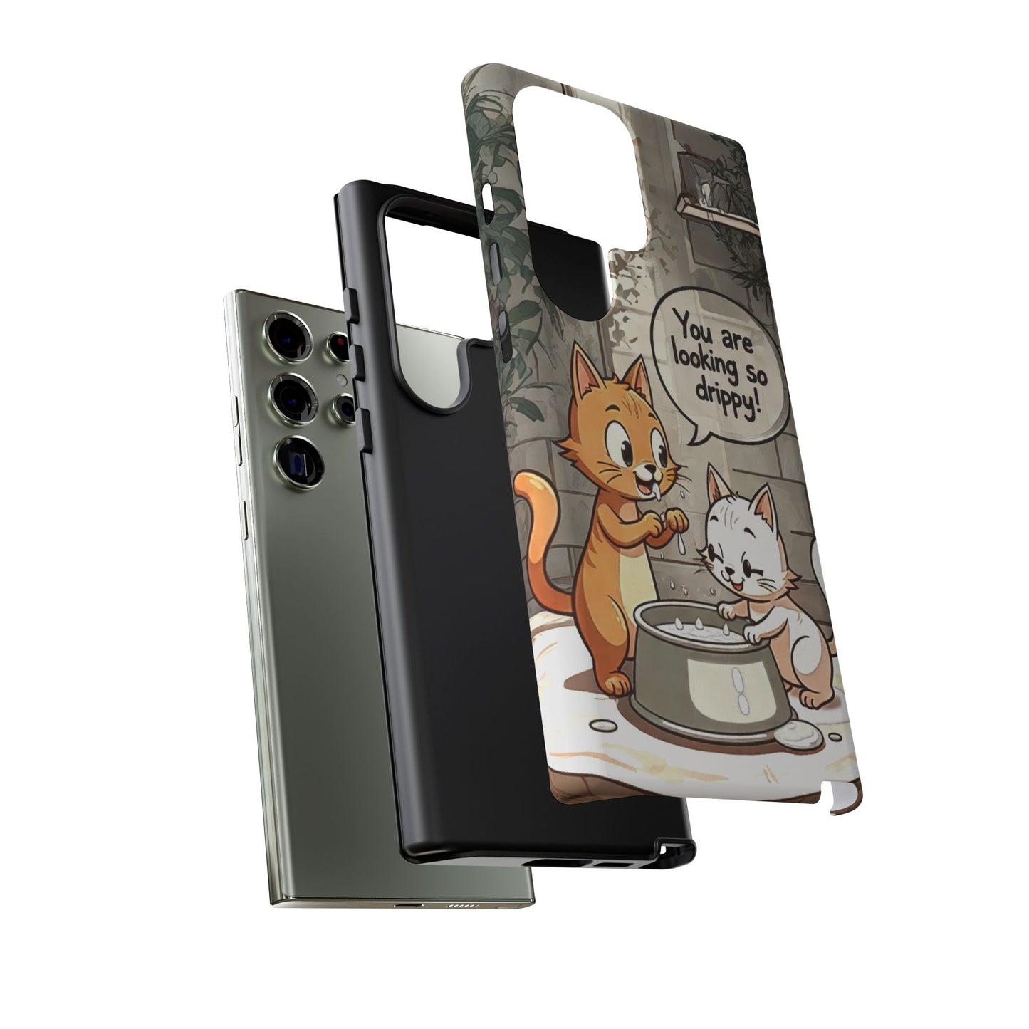 Cute Cat Phone Case - You Are Looking So Drippy, Pet Lover Gift, Animal Lover, Fun Phone Accessory, Whimsical Design