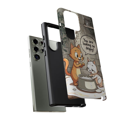 Cute Cat Phone Case - You Are Looking So Drippy, Pet Lover Gift, Animal Lover, Fun Phone Accessory, Whimsical Design
