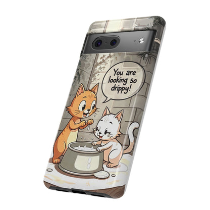 Cute Cat Phone Case - You Are Looking So Drippy, Pet Lover Gift, Animal Lover, Fun Phone Accessory, Whimsical Design