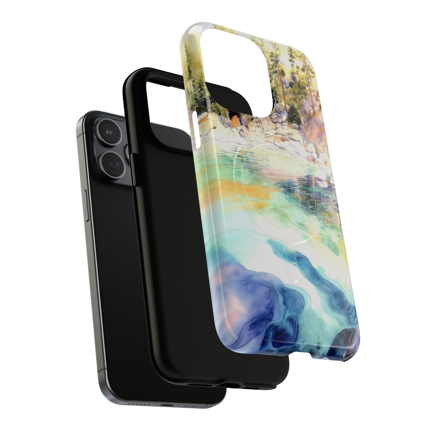 Tough Magnetic Case — Abstract Watercolor Lake Phone Cover