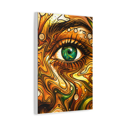 Green Eye Swirl Matte Canvas Print — Stretched 1.25"