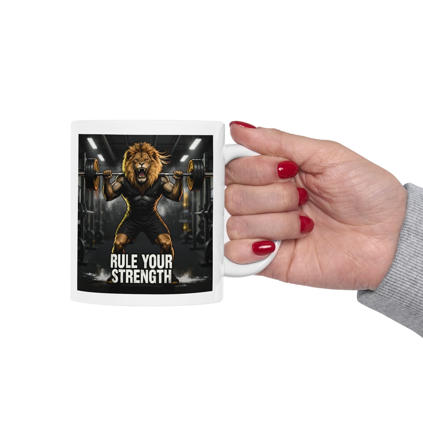 Weightlifting Gym Ceramic Mug — Motivational Barbell Coffee Cup (11oz, 15oz)