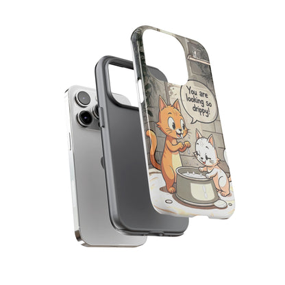 Cute Cat Phone Case - You Are Looking So Drippy, Pet Lover Gift, Animal Lover, Fun Phone Accessory, Whimsical Design