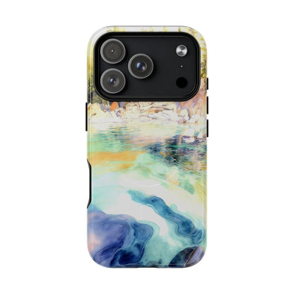 Tough Magnetic Case — Abstract Watercolor Lake Phone Cover