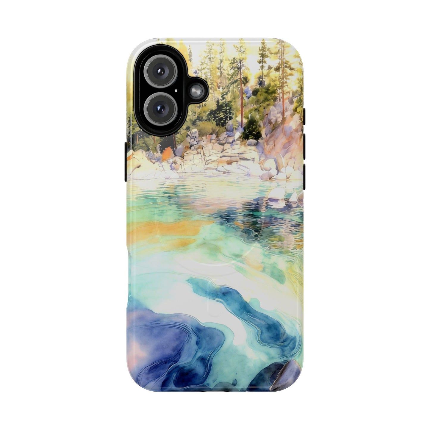 Tough Magnetic Case — Abstract Watercolor Lake Phone Cover