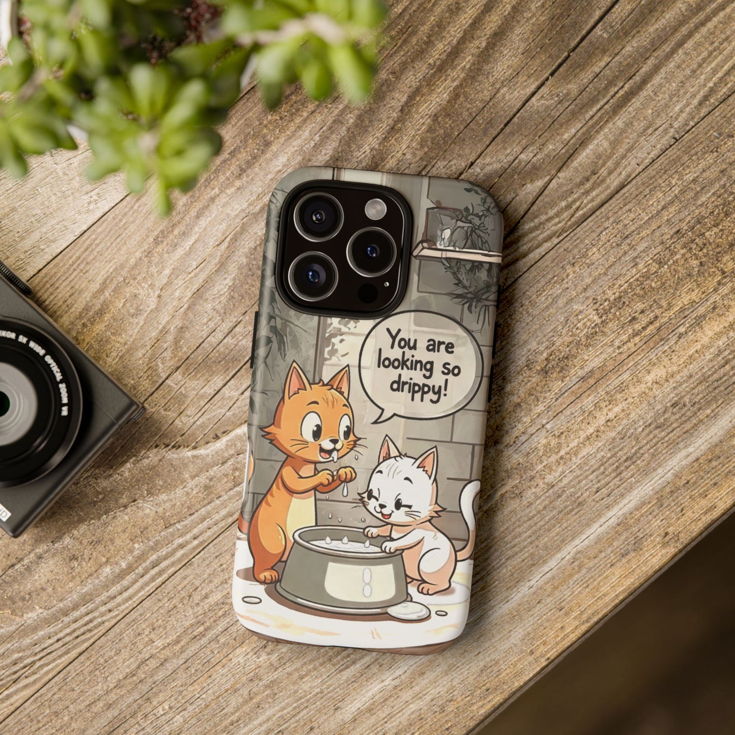 Cute Cat Phone Case - You Are Looking So Drippy, Pet Lover Gift, Animal Lover, Fun Phone Accessory, Whimsical Design