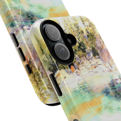 Tough Magnetic Case — Abstract Watercolor Lake Phone Cover