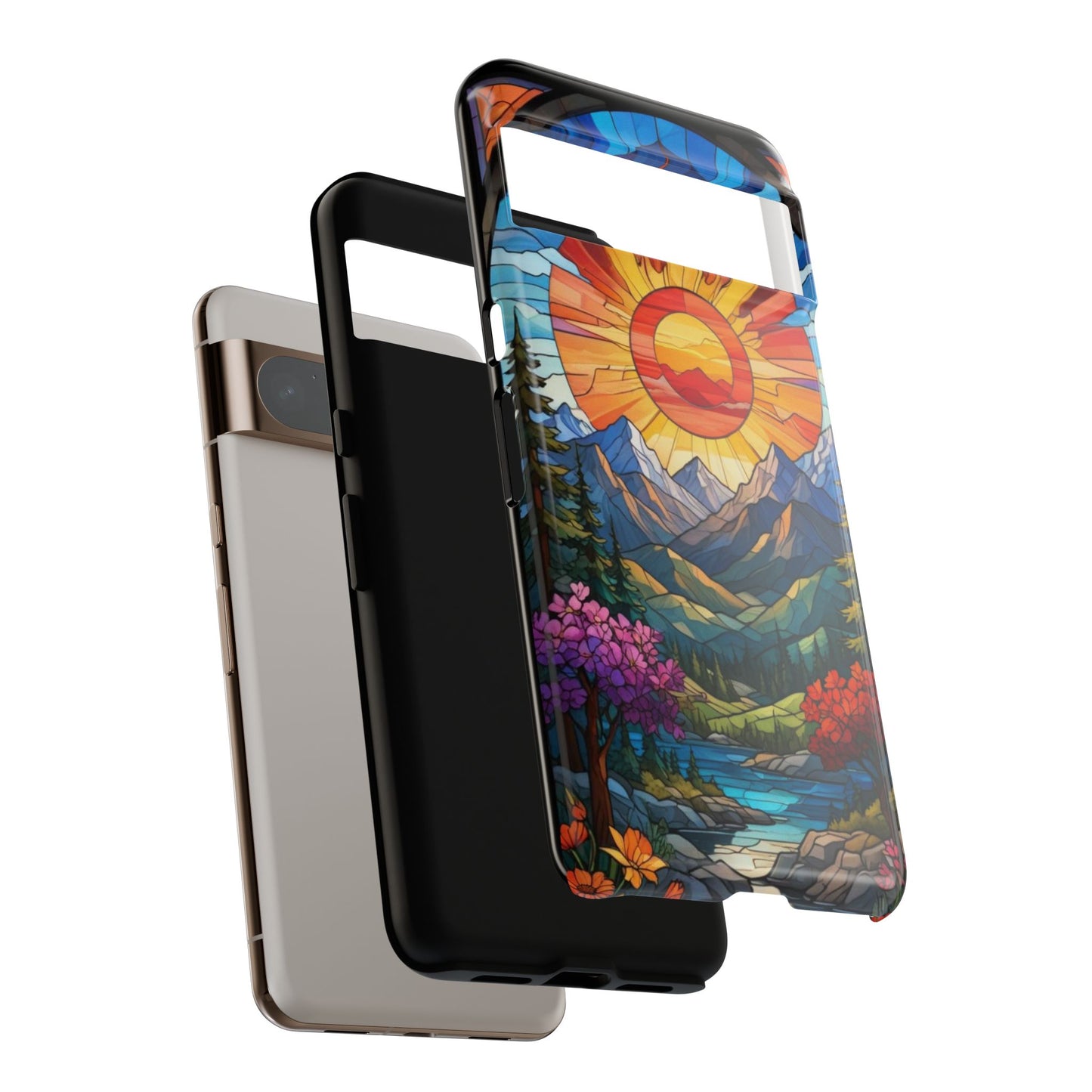 Colorful Mountain Phone Case - Tough Cases, Nature Aesthetic, Gift for Outdoor Lovers, Unique Phone Accessories, Vibrant Art Phone Cover
