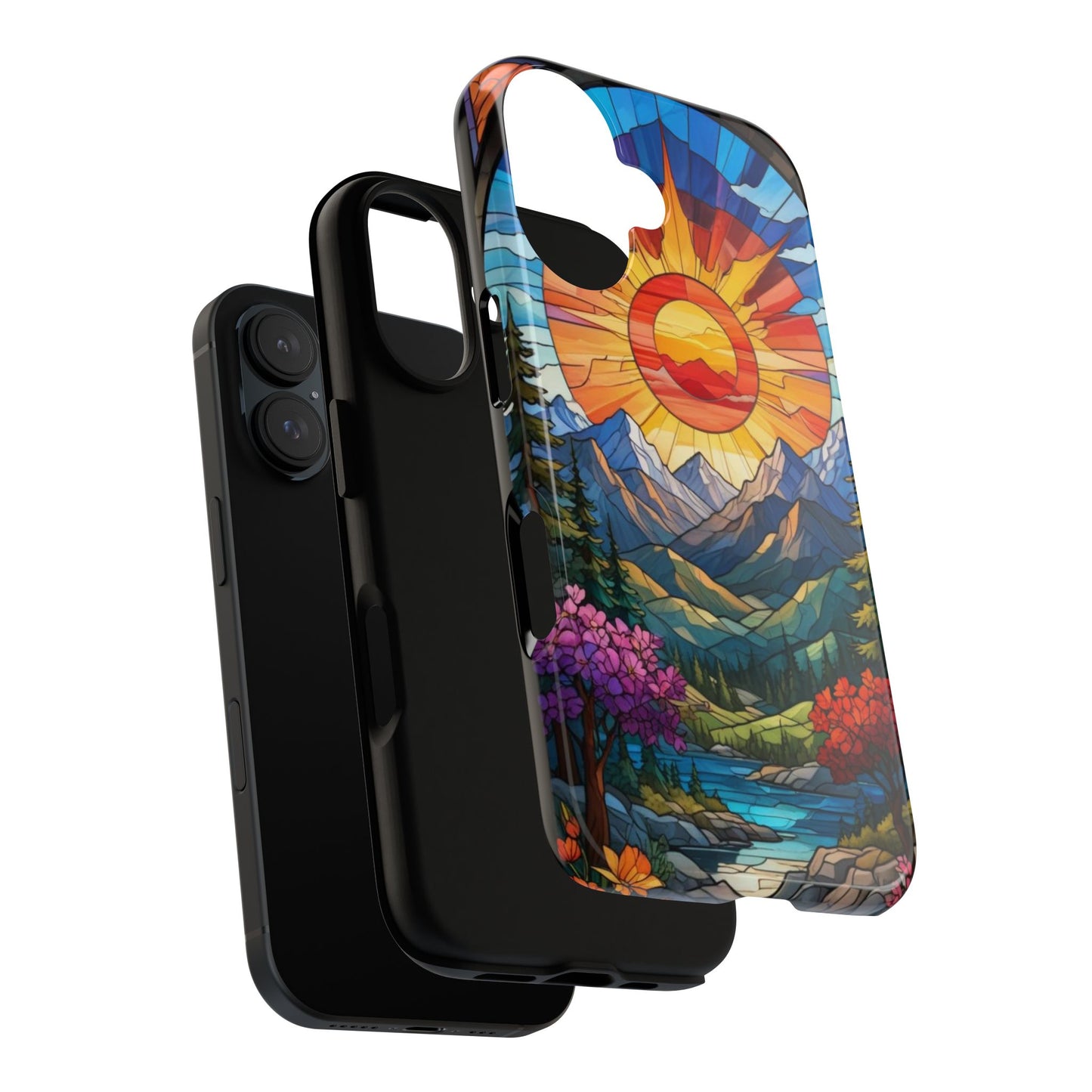 Colorful Mountain Phone Case - Tough Cases, Nature Aesthetic, Gift for Outdoor Lovers, Unique Phone Accessories, Vibrant Art Phone Cover