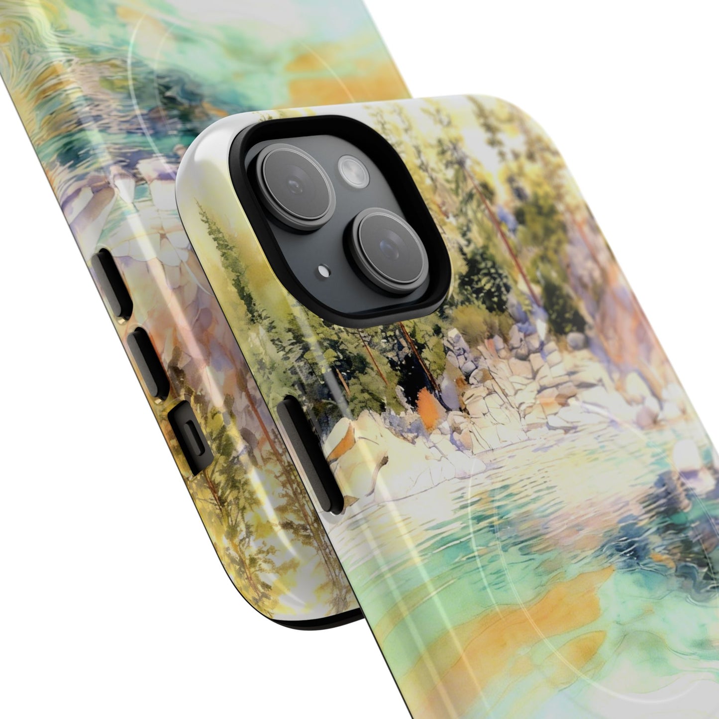 Tough Magnetic Case — Abstract Watercolor Lake Phone Cover