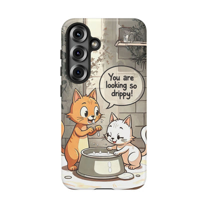 Cute Cat Phone Case - You Are Looking So Drippy, Pet Lover Gift, Animal Lover, Fun Phone Accessory, Whimsical Design