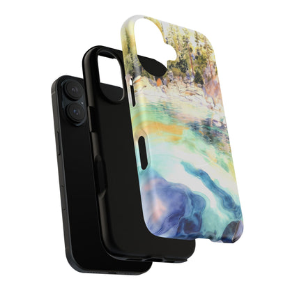 Tough Magnetic Case — Abstract Watercolor Lake Phone Cover