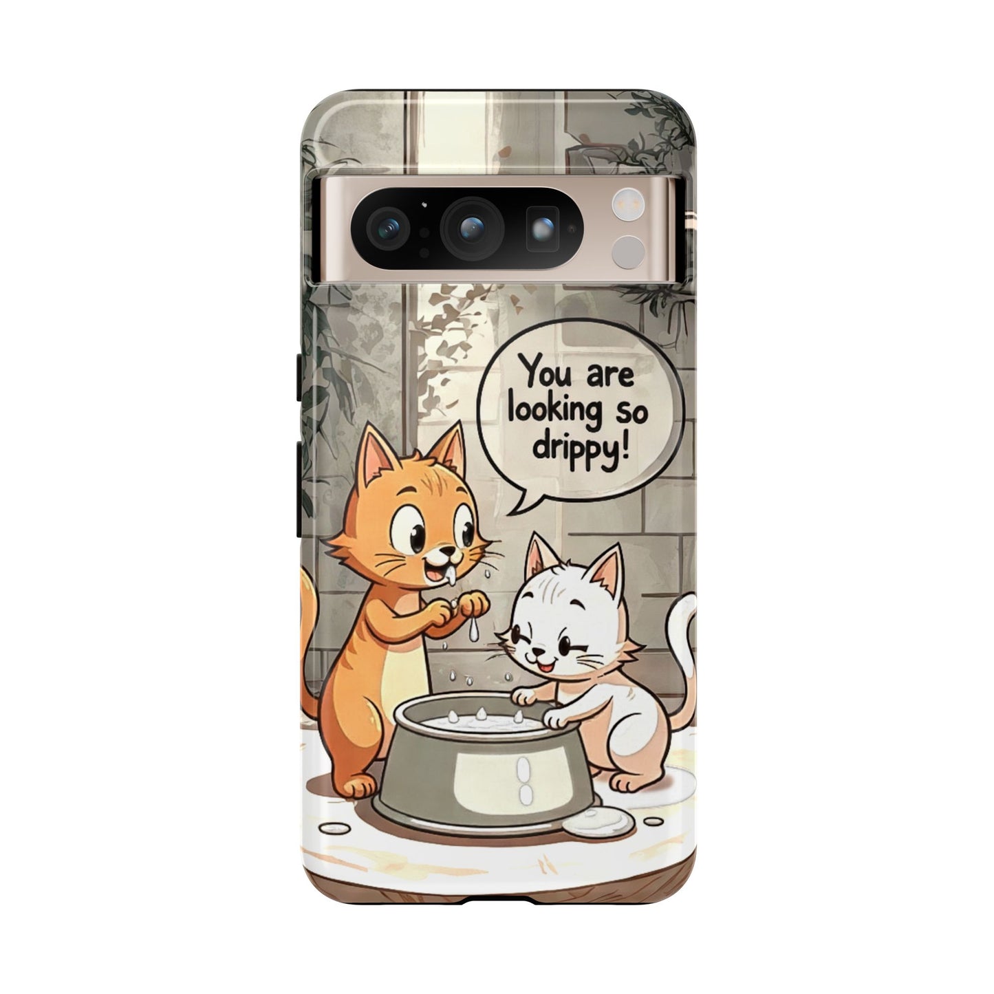 Cute Cat Phone Case - You Are Looking So Drippy, Pet Lover Gift, Animal Lover, Fun Phone Accessory, Whimsical Design