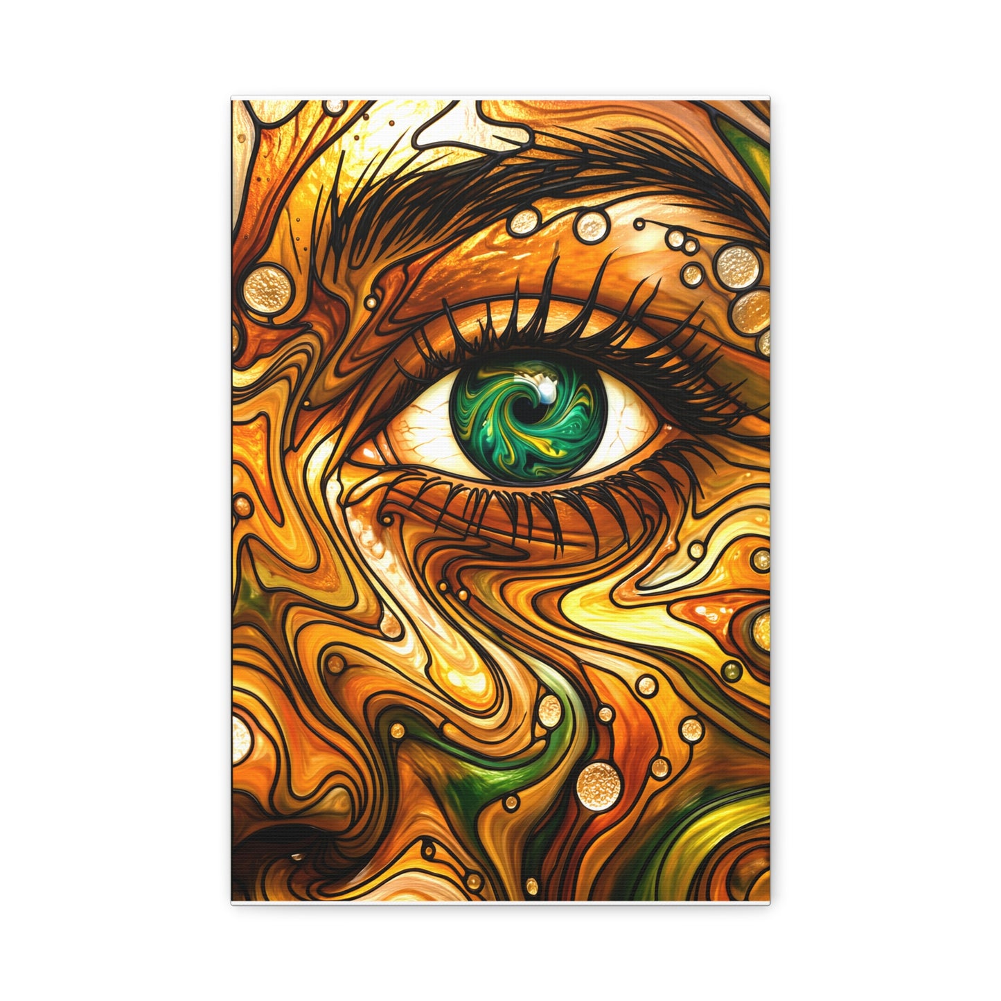 Green Eye Swirl Matte Canvas Print — Stretched 1.25"