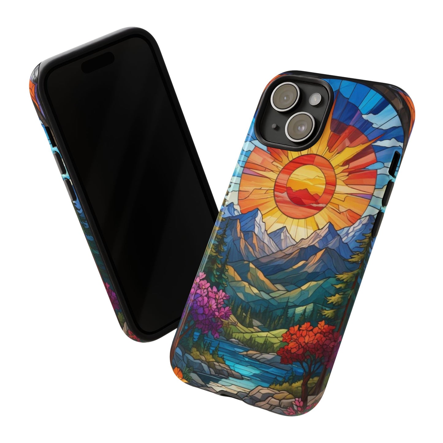 Colorful Mountain Phone Case - Tough Cases, Nature Aesthetic, Gift for Outdoor Lovers, Unique Phone Accessories, Vibrant Art Phone Cover