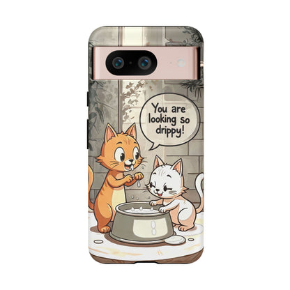 Cute Cat Phone Case - You Are Looking So Drippy, Pet Lover Gift, Animal Lover, Fun Phone Accessory, Whimsical Design
