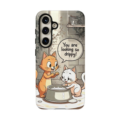 Cute Cat Phone Case - You Are Looking So Drippy, Pet Lover Gift, Animal Lover, Fun Phone Accessory, Whimsical Design