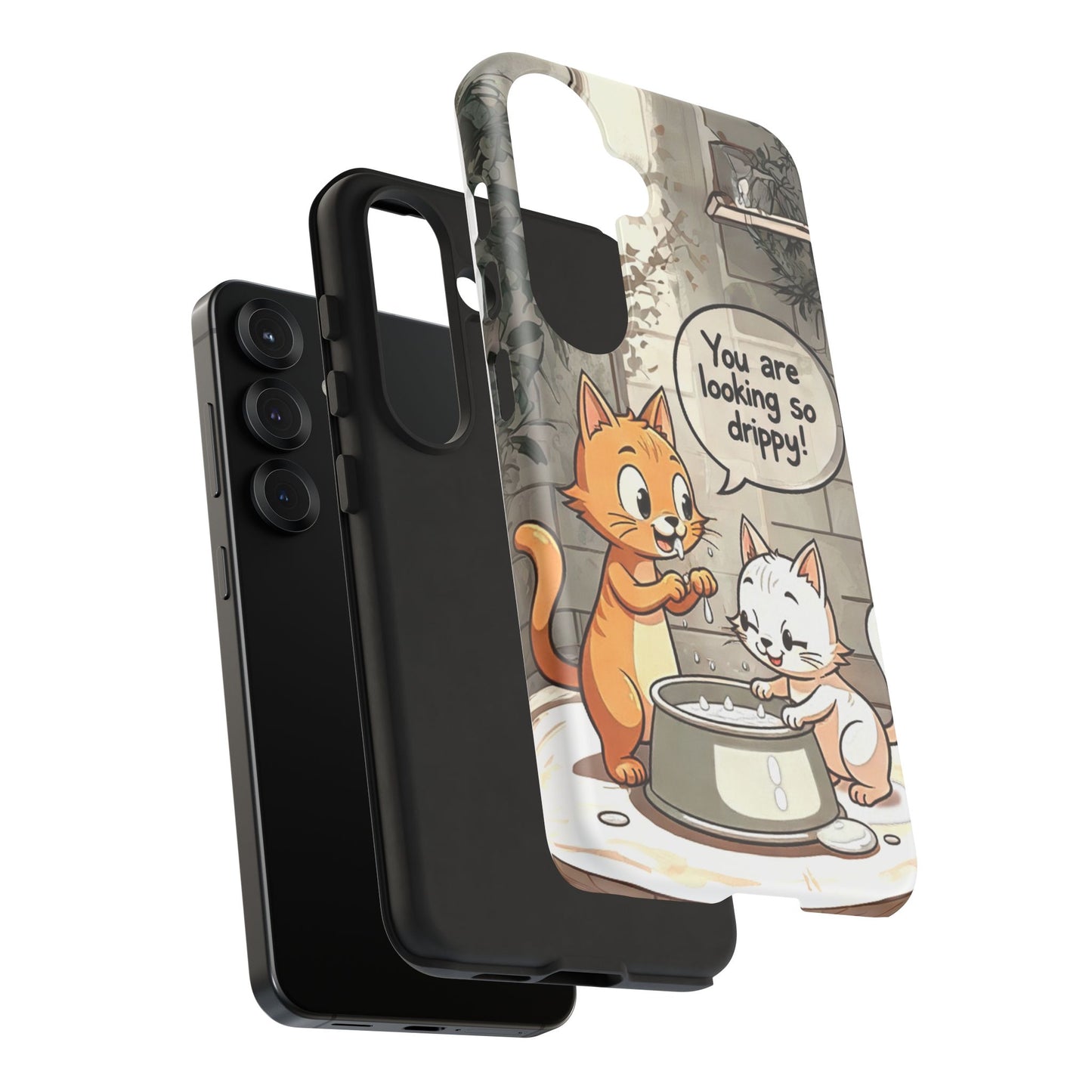 Cute Cat Phone Case - You Are Looking So Drippy, Pet Lover Gift, Animal Lover, Fun Phone Accessory, Whimsical Design