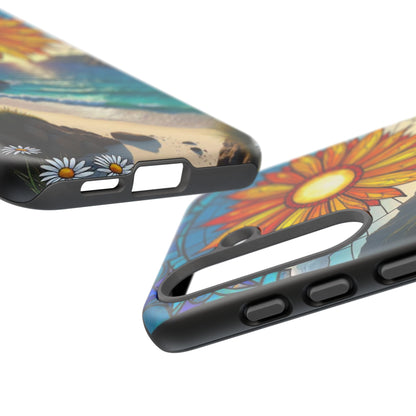 Colorful Floral Phone Case with Stained Glass Design, Nature Lover Gift, Sturdy Phone Cover, Unique Tech Accessory, Bright Spring Vibe