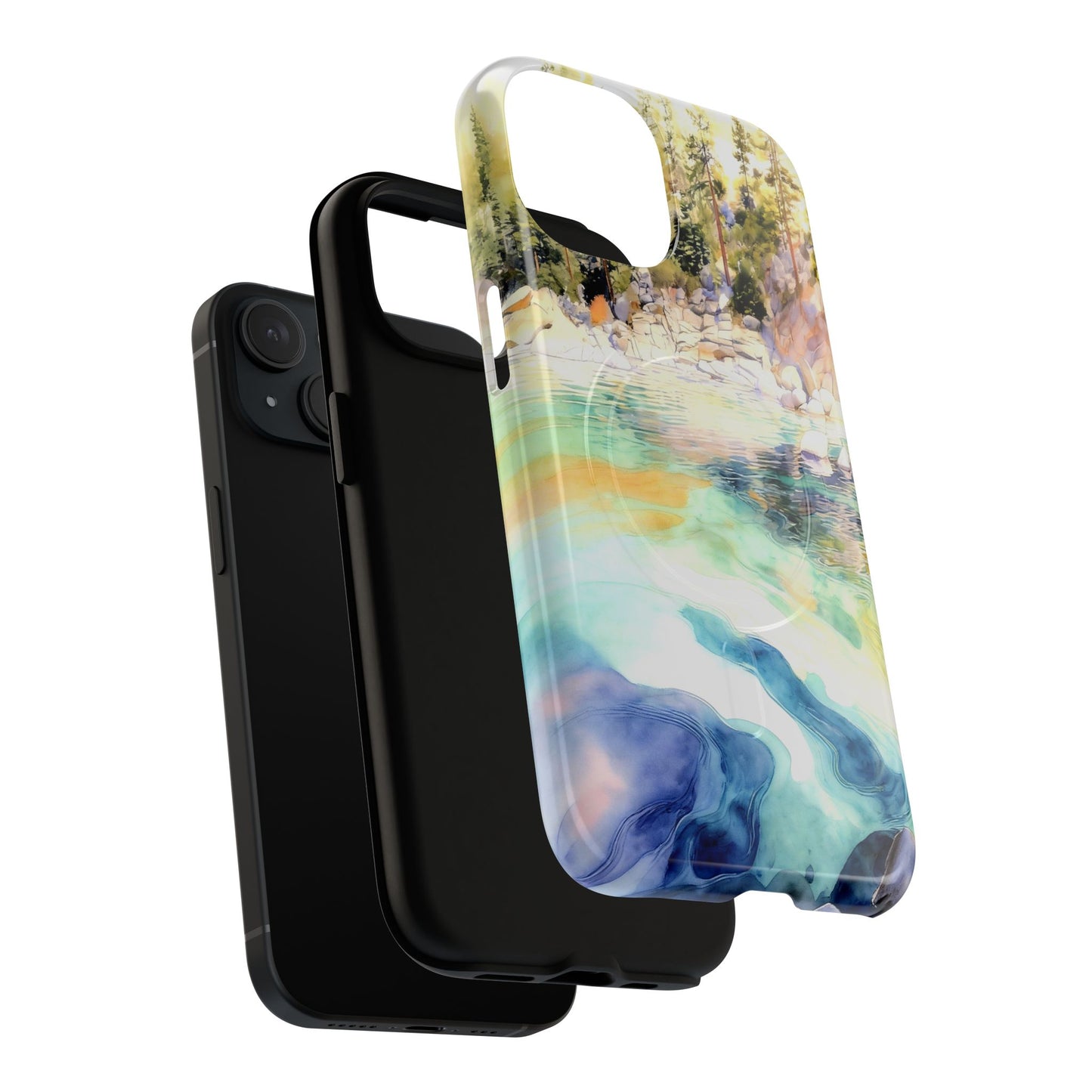 Tough Magnetic Case — Abstract Watercolor Lake Phone Cover