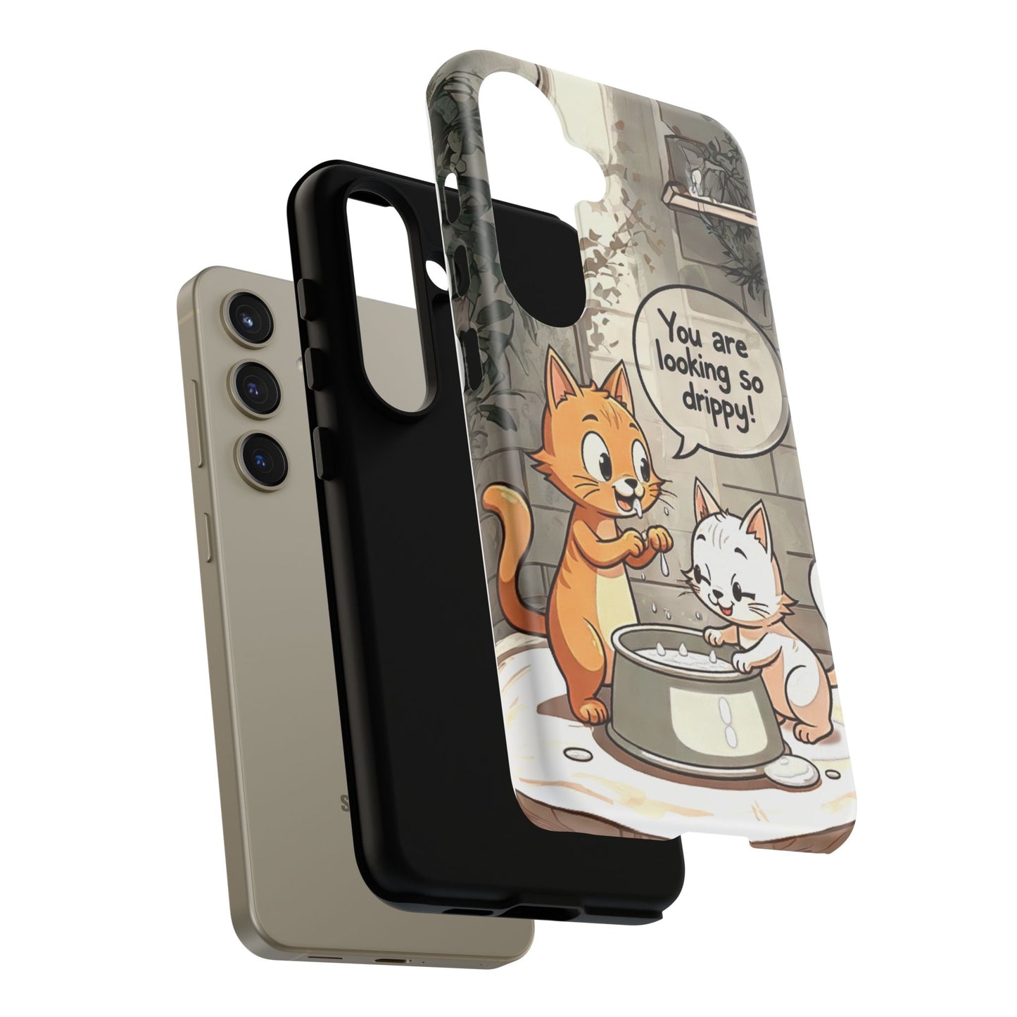 Cute Cat Phone Case - You Are Looking So Drippy, Pet Lover Gift, Animal Lover, Fun Phone Accessory, Whimsical Design