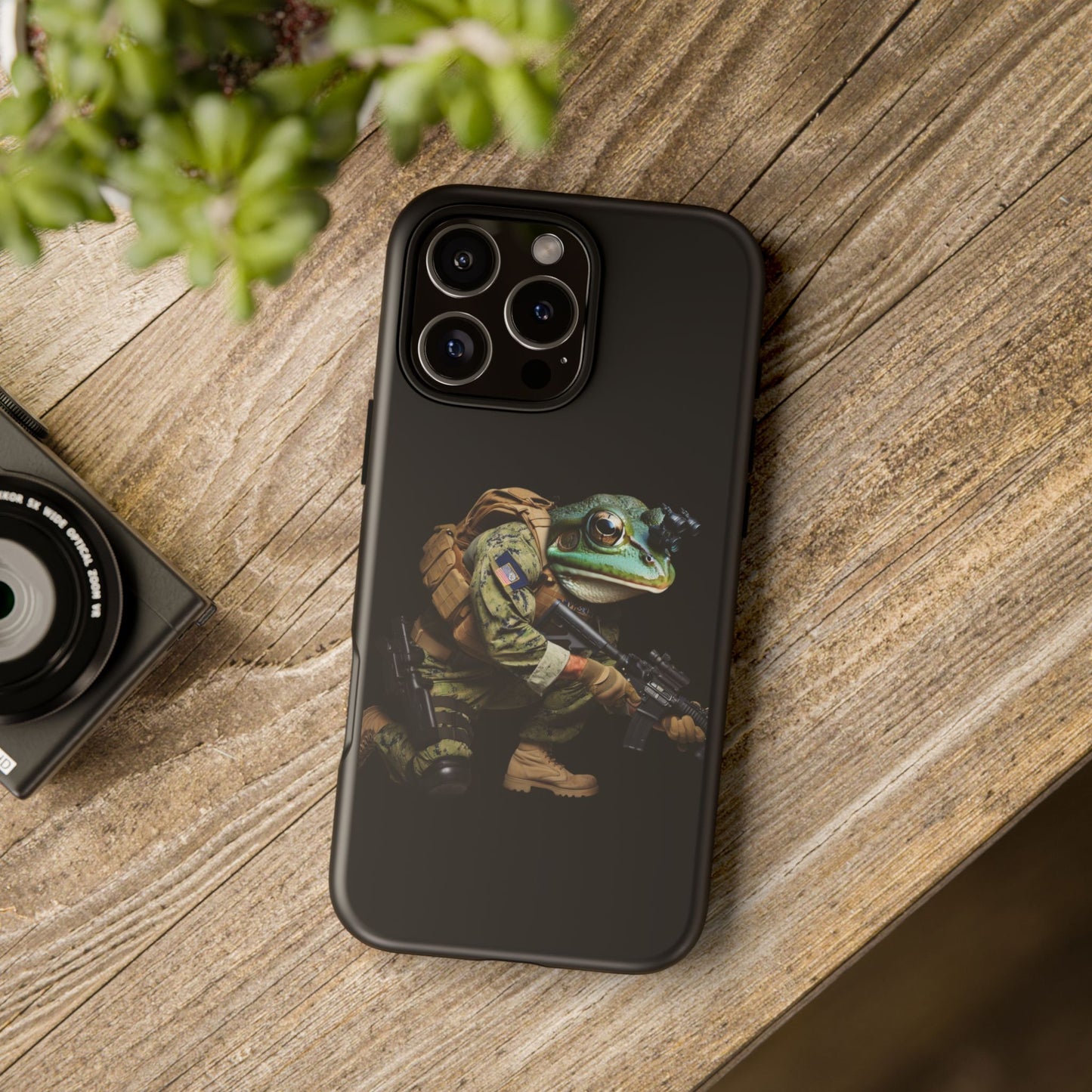 Tough Cases: Military Frog Phone Case, Phone Accessory, Unique Gift for Gamers, Animal Lovers, Stylish Protection