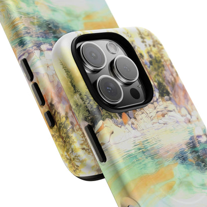Tough Magnetic Case — Abstract Watercolor Lake Phone Cover