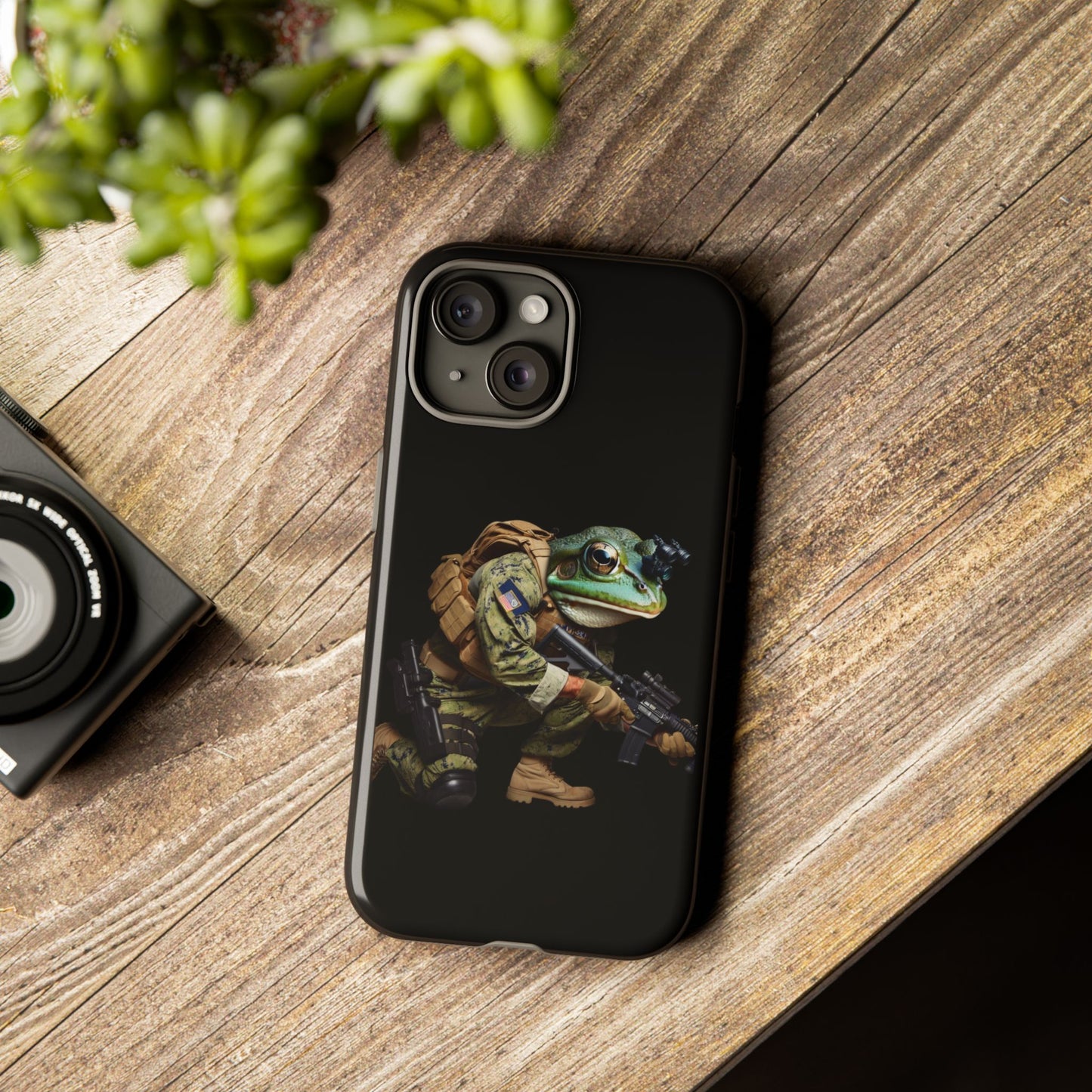 Tough Cases: Military Frog Phone Case, Phone Accessory, Unique Gift for Gamers, Animal Lovers, Stylish Protection