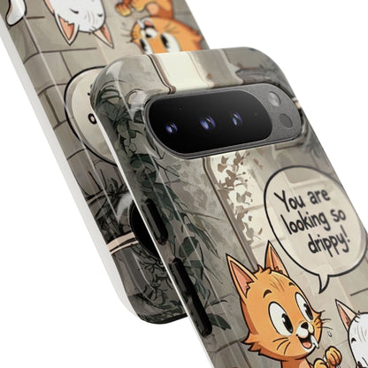 Cute Cat Phone Case - You Are Looking So Drippy, Pet Lover Gift, Animal Lover, Fun Phone Accessory, Whimsical Design