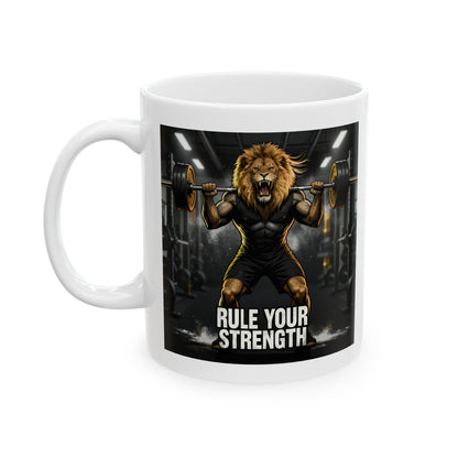 Weightlifting Gym Ceramic Mug — Motivational Barbell Coffee Cup (11oz, 15oz)