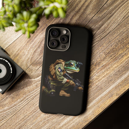 Tough Cases: Military Frog Phone Case, Phone Accessory, Unique Gift for Gamers, Animal Lovers, Stylish Protection