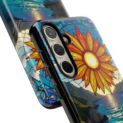 Colorful Floral Phone Case with Stained Glass Design, Nature Lover Gift, Sturdy Phone Cover, Unique Tech Accessory, Bright Spring Vibe