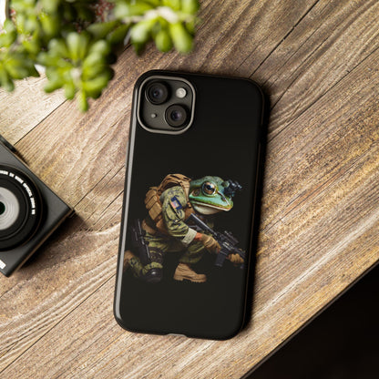 Tough Cases: Military Frog Phone Case, Phone Accessory, Unique Gift for Gamers, Animal Lovers, Stylish Protection