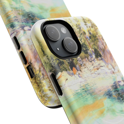 Tough Magnetic Case — Abstract Watercolor Lake Phone Cover