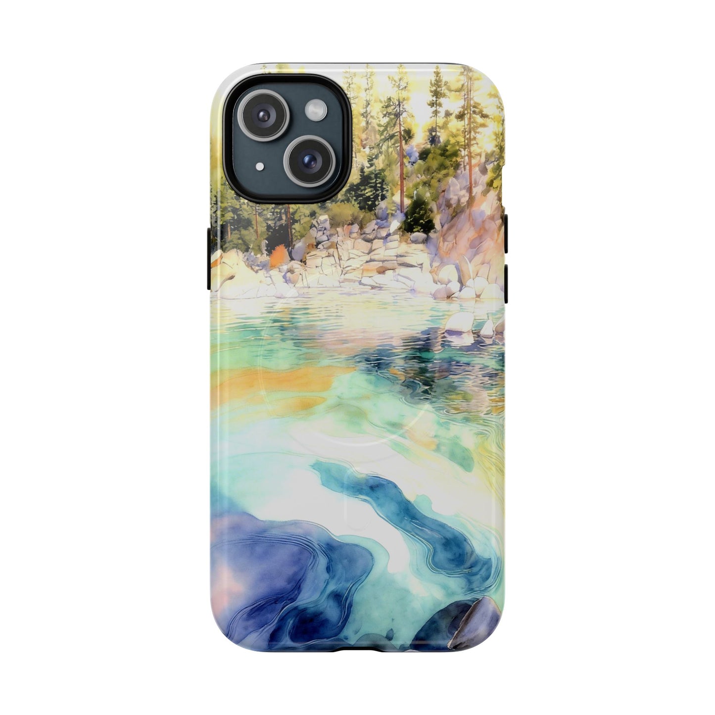 Tough Magnetic Case — Abstract Watercolor Lake Phone Cover
