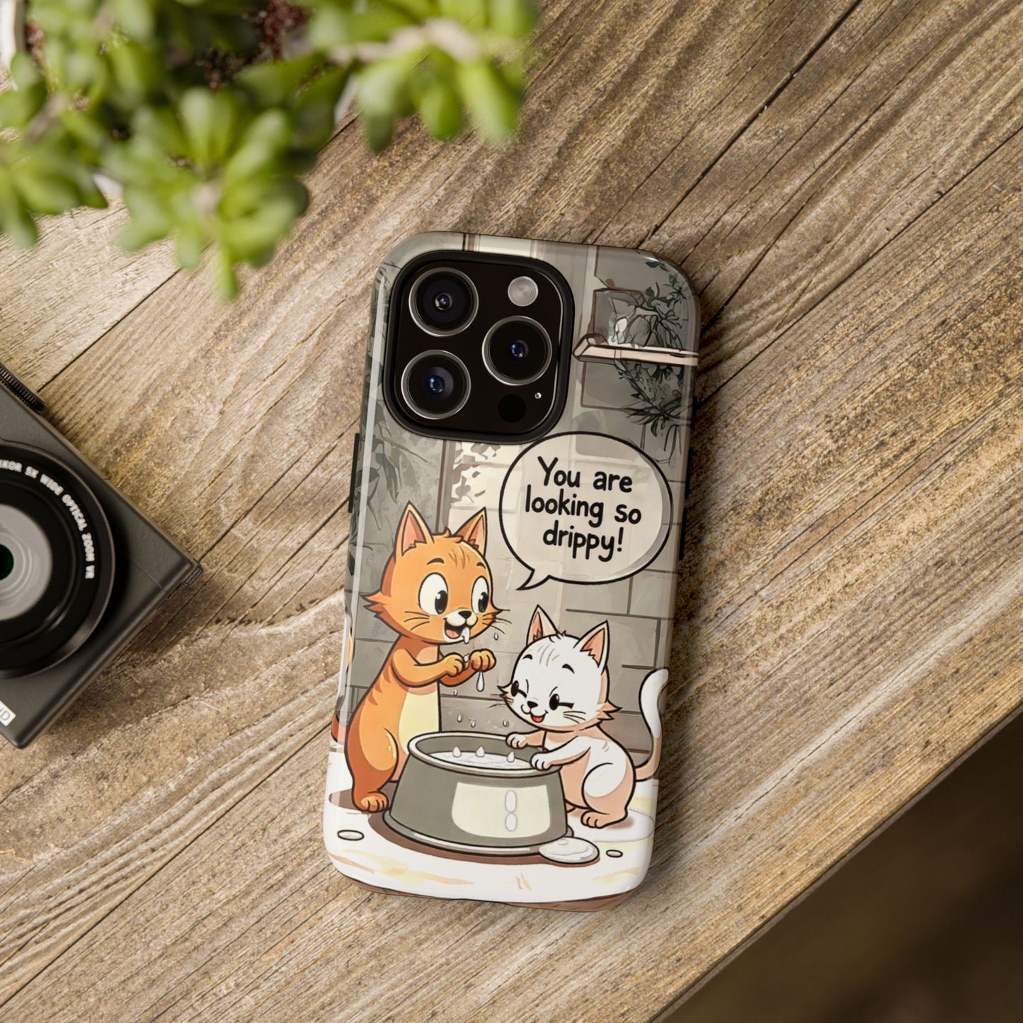 Cute Cat Phone Case - You Are Looking So Drippy, Pet Lover Gift, Animal Lover, Fun Phone Accessory, Whimsical Design