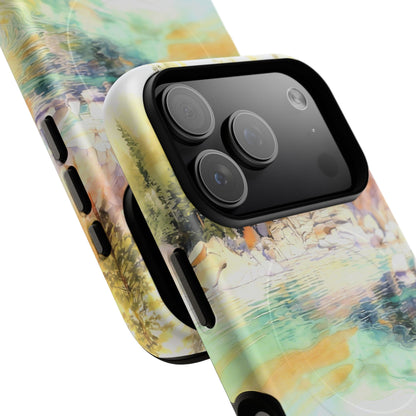 Tough Magnetic Case — Abstract Watercolor Lake Phone Cover
