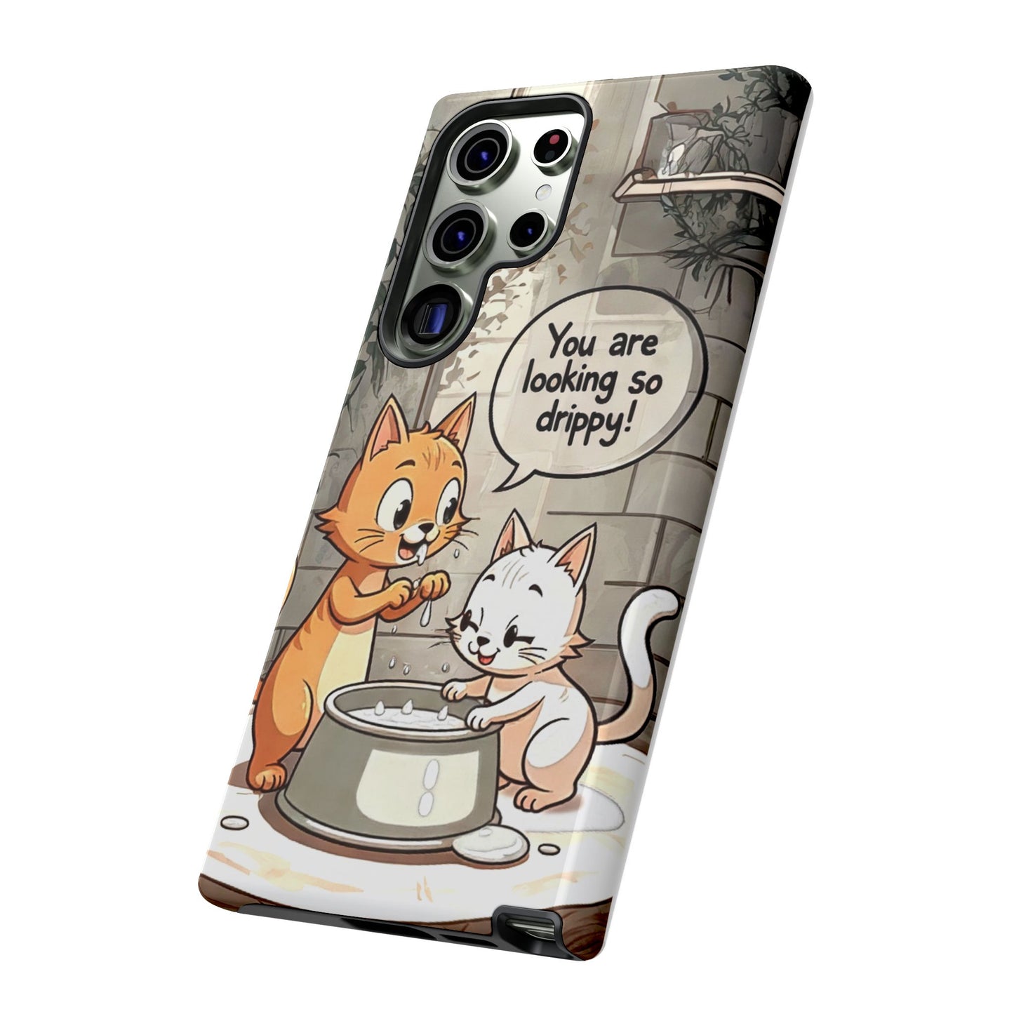 Cute Cat Phone Case - You Are Looking So Drippy, Pet Lover Gift, Animal Lover, Fun Phone Accessory, Whimsical Design