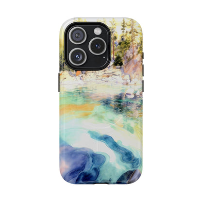 Tough Magnetic Case — Abstract Watercolor Lake Phone Cover